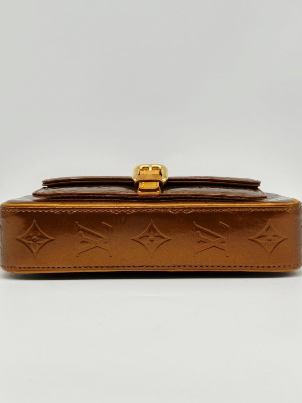Louis Vuitton Vernis Christie MM Bronze Crossbody Shoulder Bag Patent Leather - Picture 7 of 15